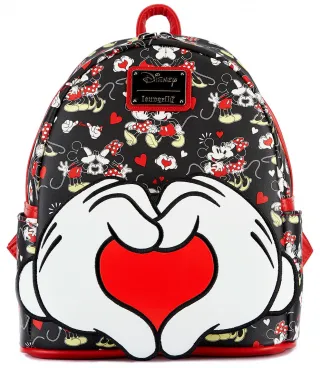 Mini sac à dos Mickey et Minnie Mouse Mains en Cœur Loungefly