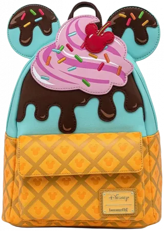 Mini sac à dos Mickey et Minnie Mouse Crème Glacée Loungefly