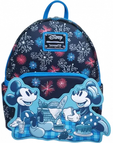 Mini sac à dos Mickey et Minnie Mouse Feu d&#039;Artifice Glow Loungefly