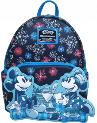 Mini sac à dos Mickey et Minnie Mouse Feu d&#039;Artifice Glow Loungefly