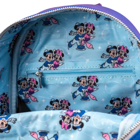 Mini sac à dos Mickey et Minnie Mouse patinent sur la glace Loungefly