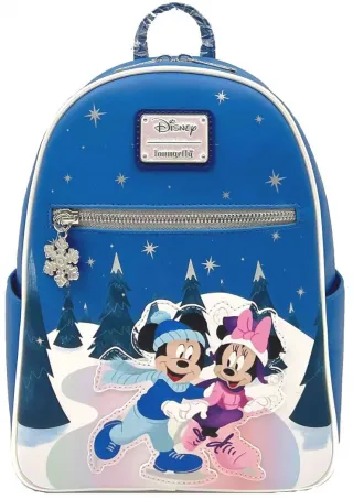 Mini sac à dos Mickey et Minnie Mouse patinent sur la glace Loungefly