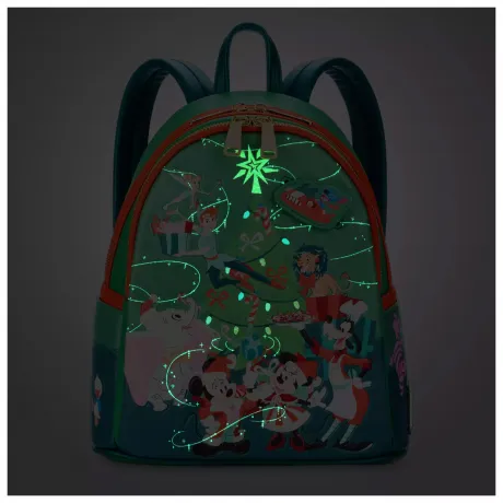 Mini sac à dos Mickey et ses Amis Noël Glow Loungefly