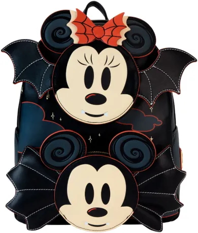 Mini sac à dos Mickey &amp; Minnie Chauve-souris Glow Loungefly