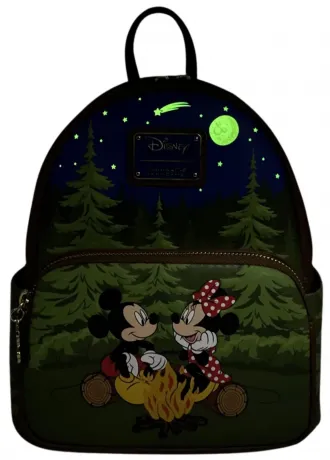 Mini sac à dos Mickey Mouse, Minnie, et leurs Amis Scène Camping Glow Loungefly