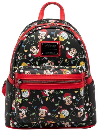 Mini sac à dos Mickey Mouse et ses Amis Guirlandes de Noël Glow Loungefly