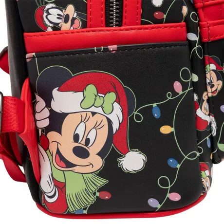 Mini sac à dos Mickey Mouse et ses Amis Guirlandes de Noël Glow Loungefly