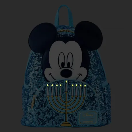 Mini sac à dos Mickey Mouse Hanukkah Sequin Glow Loungefly