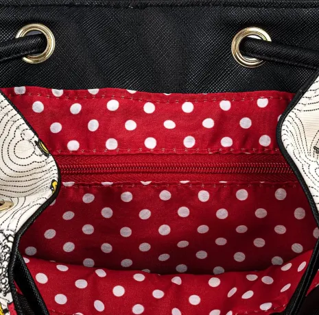 Mini sac à dos Minnie et Mickey posent avec le Nœud de Minnie en Métal Loungefly