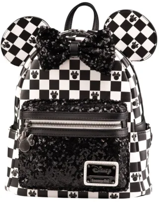 Mini sac à dos Minnie Mouse Damier Sequin Loungefly