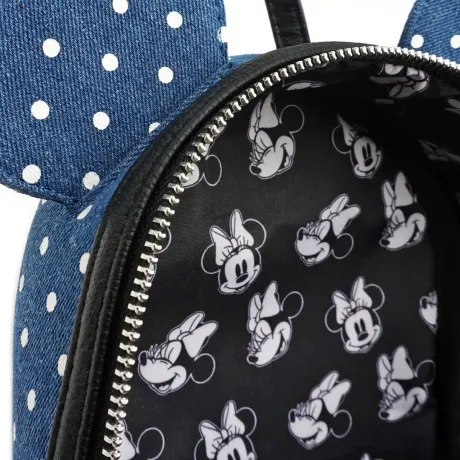 Mini sac à dos Minnie Mouse Denim Polka à Pois Loungefly