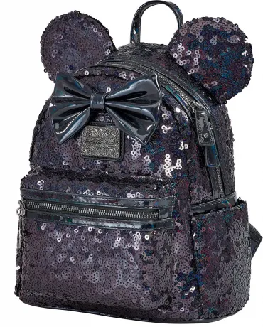 Mini sac à dos Minnie Mouse Holographique Noir Loungefly
