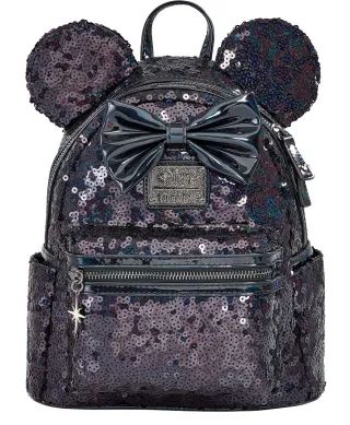 Mini sac à dos Minnie Mouse Holographique Noir Loungefly