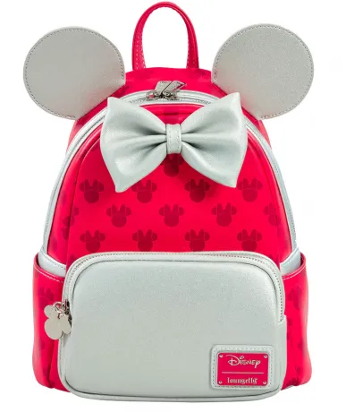 Mini sac à dos Minnie Mouse Rouge avec Pochette Argentée Loungefly