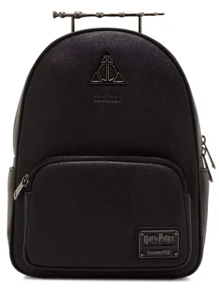 Mini sac à dos Noir Pailleté Baguette de Sureau et Reliques de la Mort Loungefly