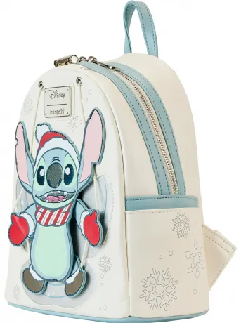 Mini sac à dos Pailleté Stitch Noël Ange de Neige Loungefly