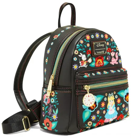Mini sac à dos Personnages Alice au Pays des Merveilles Floral Loungefly