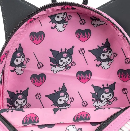 Mini sac à dos Plaid Kuromi Flammes Loungefly