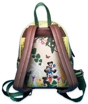 Mini sac à dos + Portefeuille zippé Mickey et ses Amis en Vacances dans la Jungle Glow Loungefly