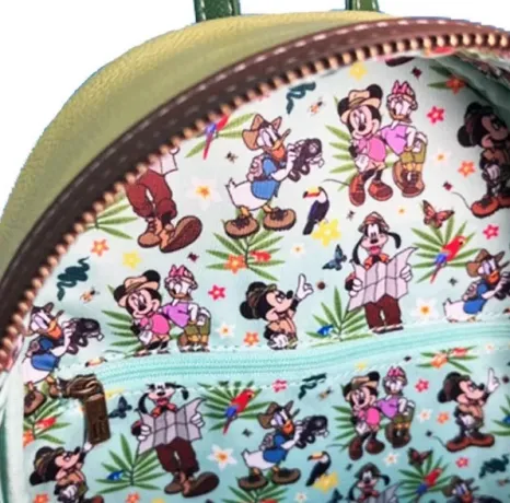 Mini sac à dos + Portefeuille zippé Mickey et ses Amis en Vacances dans la Jungle Glow Loungefly