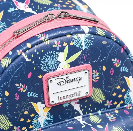 Mini sac à dos Rose Fée Clochette Impression Intégrale Glow Loungefly