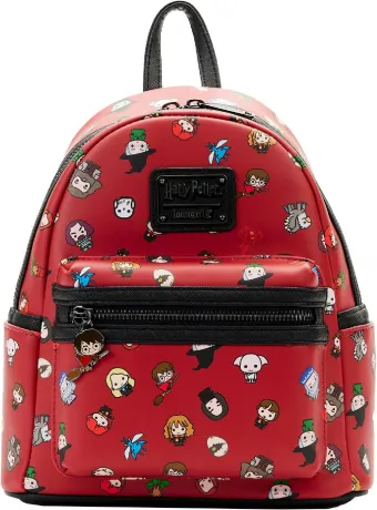 Mini sac à dos Rouge Personnages Harry Potter Chibi Impression Intégrale Loungefly