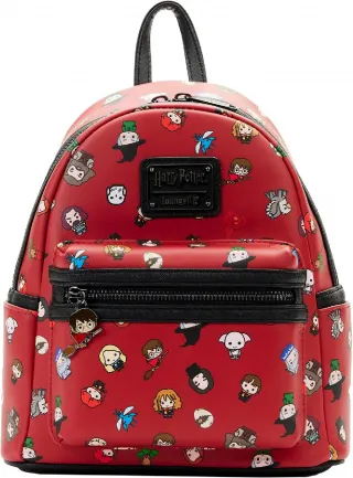 Mini sac à dos Rouge Personnages Harry Potter Chibi Impression Intégrale Loungefly