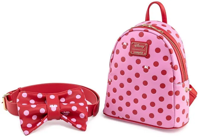 Mini sac à dos &amp; Sac Banane Minnie Nœud Rose Loungefly