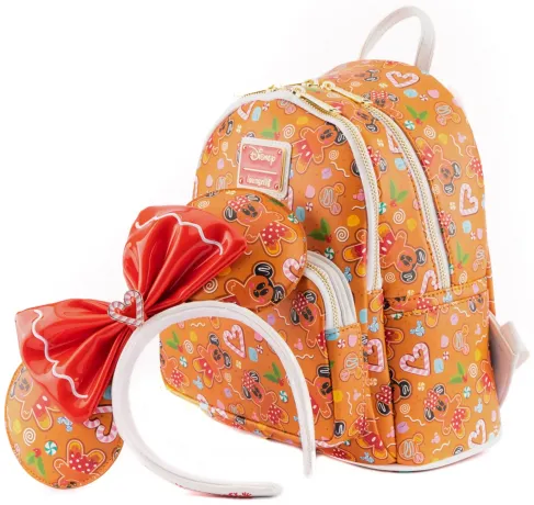 Mini sac à dos + Serre-tête Pain d&#039;épices Mickey et Minnie Loungefly
