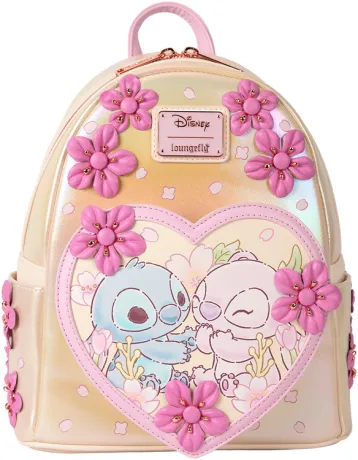 Mini sac à dos Stitch &amp; Angel Fleur de cerisier Loungefly