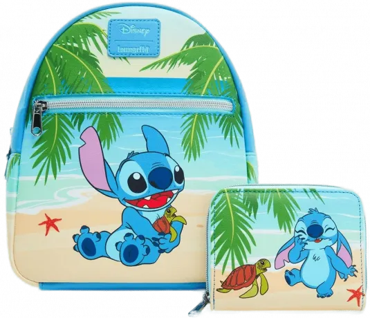Mini sac à dos Stitch avec une Tortue à la Plage Loungefly