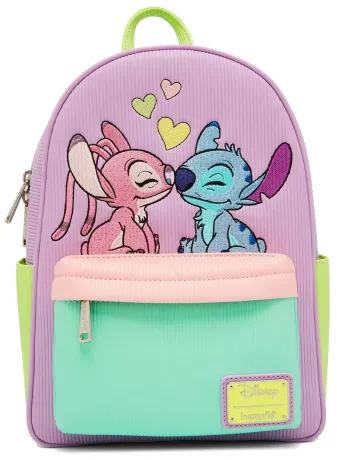 Mini sac à dos Stitch et Angel Velours côtelé Loungefly