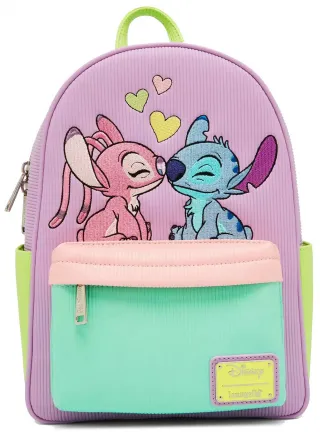 Mini sac à dos Stitch et Angel Velours côtelé Loungefly