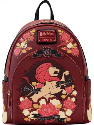 Mini sac à dos Tatouage Floral de la Maison Gryffondor Loungefly
