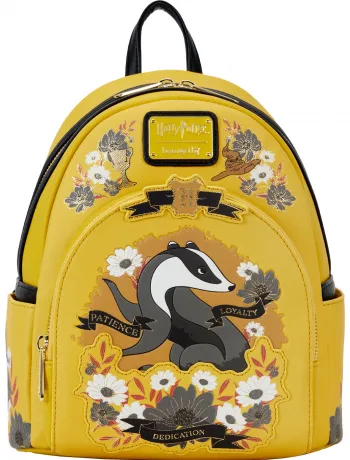 Mini sac à dos Tatouage Floral de la Maison Poufsouffle Loungefly