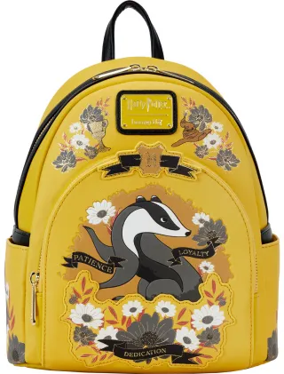 Mini sac à dos Tatouage Floral de la Maison Poufsouffle Loungefly