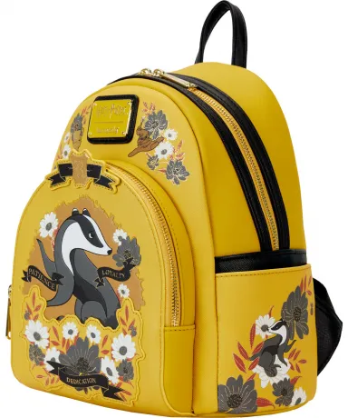 Mini sac à dos Tatouage Floral de la Maison Poufsouffle Loungefly