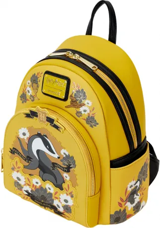 Mini sac à dos Tatouage Floral de la Maison Poufsouffle Loungefly