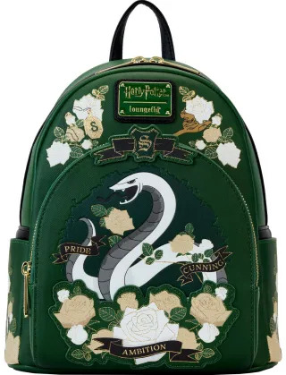 Mini sac à dos Tatouage Floral de la Maison Serpentard Loungefly