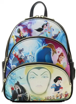 Mini sac à dos Triple Poches Disney Gentils vs Méchants Scènes 1 Loungefly