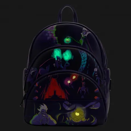Mini sac à dos Triple Poches Disney Villains Glow Loungefly