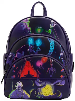 Mini sac à dos Triple Poches Disney Villains Glow Loungefly