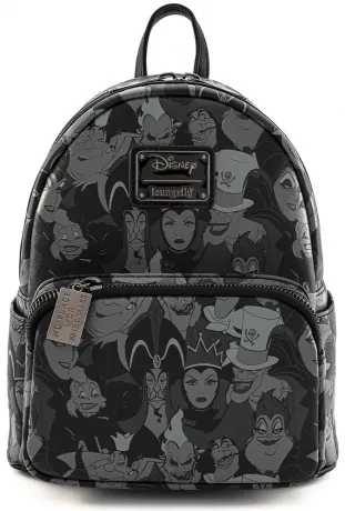 Mini sac à dos Villains Noir et Blanc Impression Intégrale Loungefly
