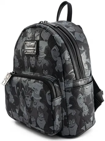 Mini sac à dos Villains Noir et Blanc Impression Intégrale Loungefly