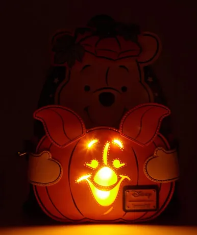 Mini sac à dos Winnie l&#039;Ourson et Porcinet Citrouille Glow Loungefly