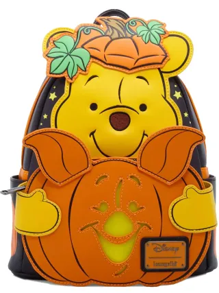 Mini sac à dos Winnie l&#039;Ourson et Porcinet Citrouille Glow Loungefly