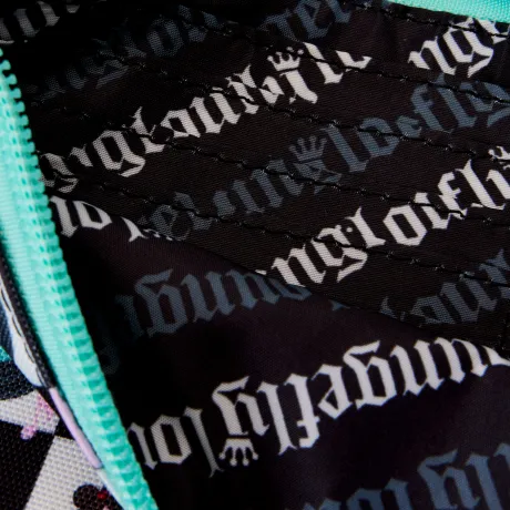 Pochette avec Bracelet Mickey et Minnie Rencard au Restaurant Impression Intégrale en Damier Loungefly