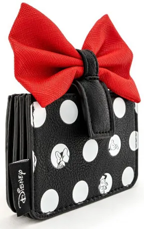 Porte-cartes à Pois Minnie Mouse avec Nœud Rouge Loungefly