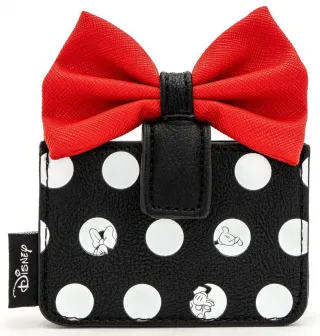Porte-cartes à Pois Minnie Mouse avec Nœud Rouge Loungefly