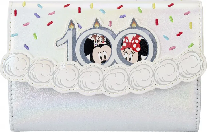 Portefeuille à rabat Gâteau de Célébration Disney 100 ans Loungefly